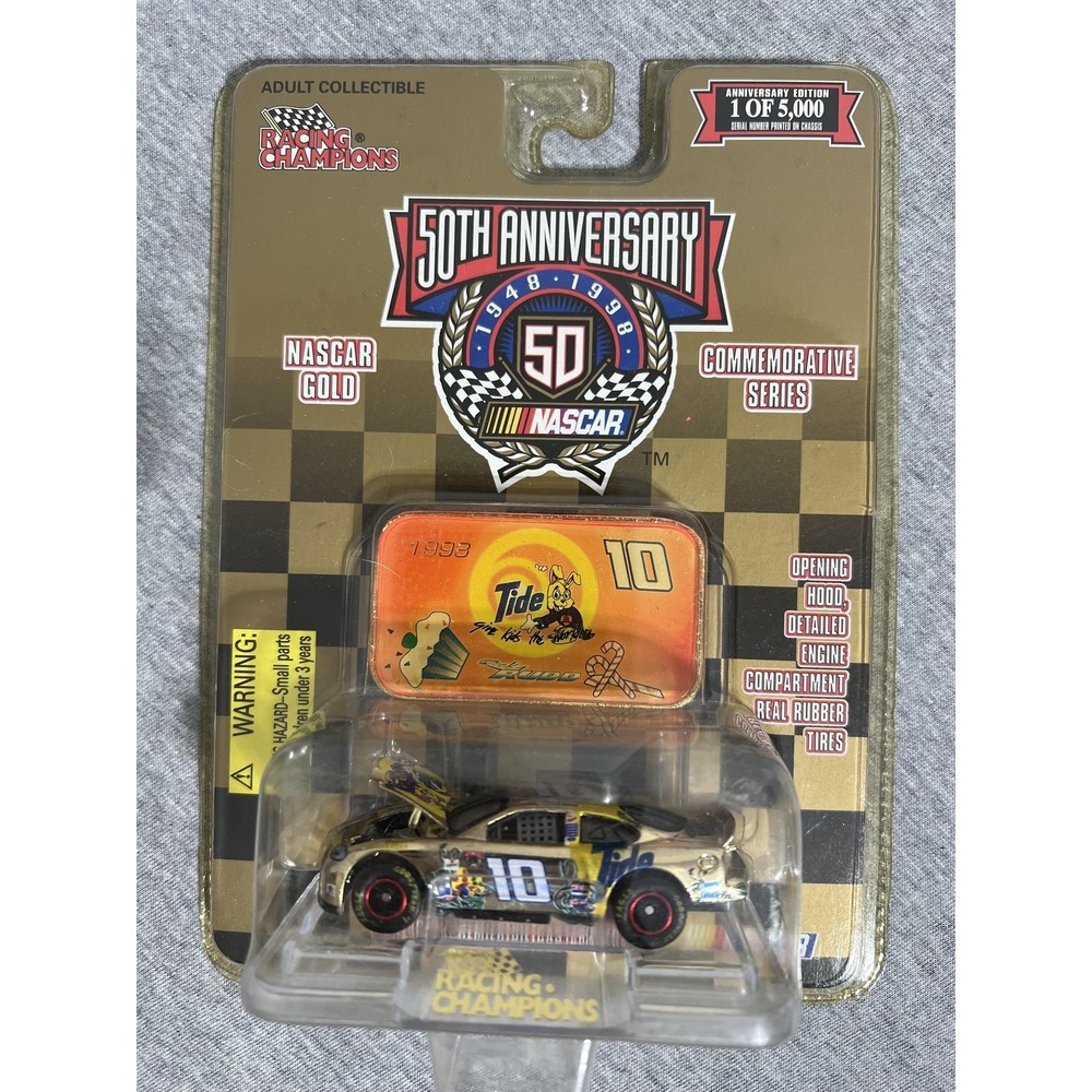 Vintage Racing Champions NASCAR Gold 50th Anniversary #10 Tide Diecast 1/5000